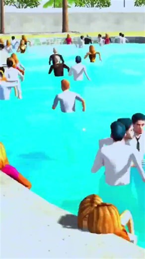 Franklin meet michel || NPC swimming in Franklin swimming pool|| Franklin angry #franklin #ytshorts