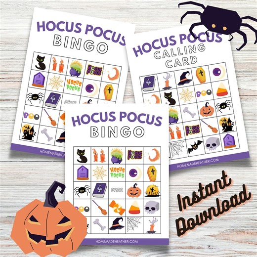 Hocus Pocus Bingo Game: Halloween Printable (instant Download) - Etsy