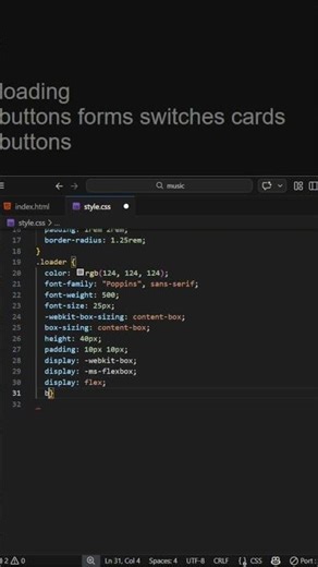Animated text loading using html and css #htmlcss #coding #webdeveloper #shorts