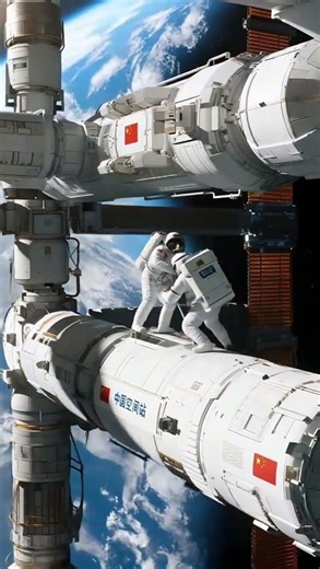 全世界都在看航天员在自己的空间站太空漫步#中国空间站 #中国航天 #航天员出舱 #大国重器 #致敬中国航天人