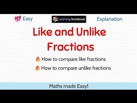 Like and Unlike Fractions | Compare like and unlike fractions