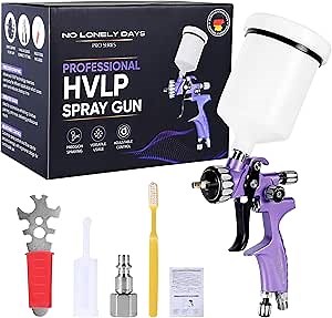 HVLP Spray Gun Pro Series - Professional Spray Gun for Painting for Furniture, Walls, Art Projects, Automotive Refinishing - Gravity Feed, 600ml Cup, 1.3mm Nozzle Size Custom Spray Pattern & Flow Rate