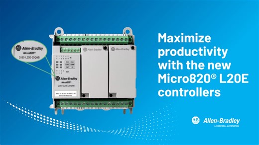 Achieve increased connectivity with the new Micro820 L20E controllers. Equipped with Class 1 implicit messaging capability and a USB Type C port, these controllers streamline initial machine setup and deployment, saving engineering time. Learn more. https://rok.auto/44WZ2vS | Rockwell Automation, Inc.
