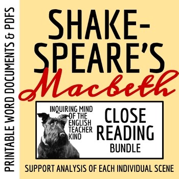 Macbeth Analysis Activities | Shakespeare Worksheets | Elements of Drama