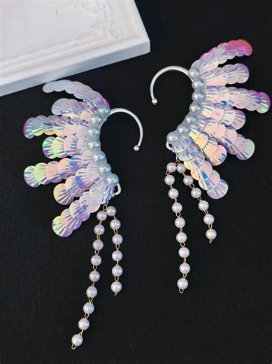 Mermaid Ear Cuff, Ocean Fantasy Jewelry, Non Piercing Fish Earring, Seashell Accessory - Etsy