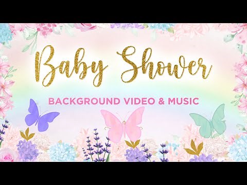 1 Hour Baby Shower Butterflies Rainbow Background Video