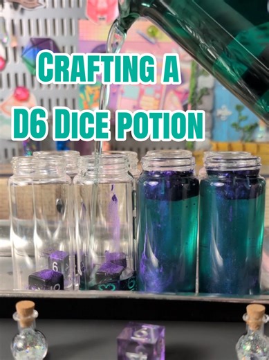 Sit back, relax, and let’s craft our first D6 Dice Potion together ✨ • Introducing Hex Boost, a limited edition D6 Dice Potion made in collaboration with the incredible cast of Hex Heist. This potion features a color changing base that shifts from green to purple when shaken. Our dice potions are easy to use, just shake, flip, and roll! 🎲 These potion go on sale today at 3pm CST! • Don’t forget to use code: HEXHEIST10 to support the stream! 10% of all sales using this code will go directly towa