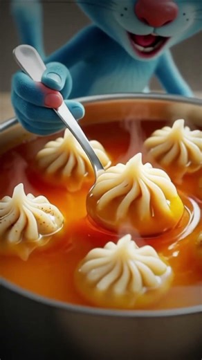 Craving Momos? Just add water! 🥟💊 #FoodTech #aianimation #trending