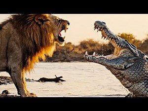 Lion vs Nile Crocodile | Savage River Battle in the African Wild