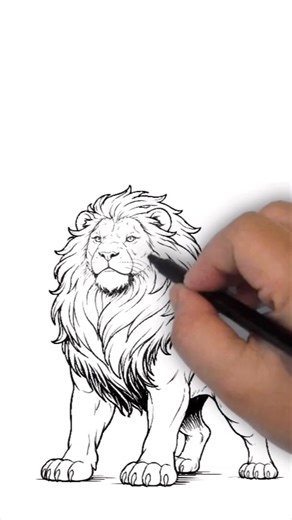 How to Draw a Fierce Lion Step by Step