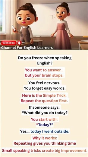 Blank in English? Repeat First, Speak Better| A1 - A2 level English, Beginner English learning trick