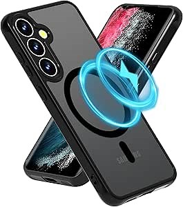Magnetic Case for Samsung Galaxy S24 - [Compatible with MagSafe] [Military Grade Drop Tested] Slim Translucent Matte Clear Case Wireless Charger Cover for Men Women