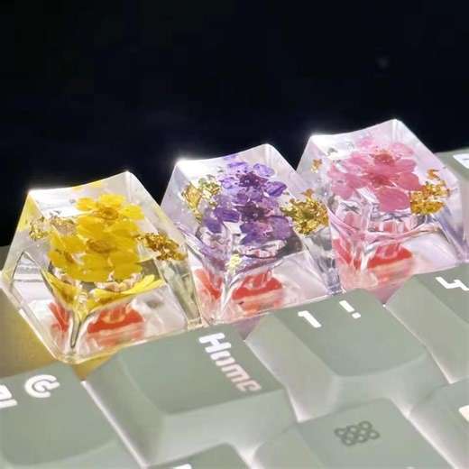 Resin Flower Themed Keycap for Keyboard - Etsy