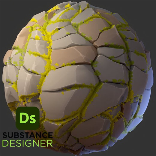 Stylized Rocks with Moss - Substance 3D Designer, 3dExtrude Tutorials