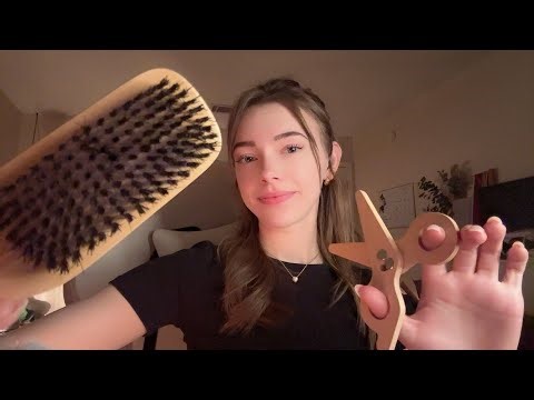 ASMR 1 hour of Wooden Personal Attention (Skincare, Makeup, Haircut)