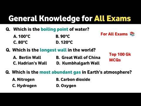 Top 100 GK Questions for All Exams | India GK | General Knowledge | SSC Exam, Gk GS, UPSC, Railways