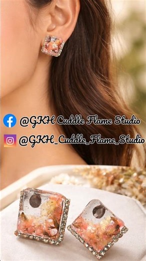 Beautiful Resin Earrings Making 🌸 #shorts