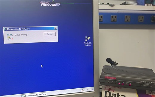 NetZero Dial-Up in 2023 on a 56k US Robotics Modem!! #shorts
