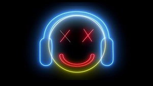 Neon Smiley Face Headphone Gamer Dj Stock Footage Video (100% Royalty-free) 1035216179 | Shutterstock
