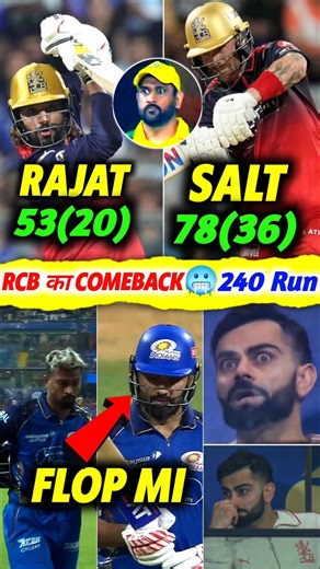 RCB जीत गईं 🔥 Rajat 53*(20) 🥶 RCB vs MI
