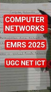COMPUTER NETWORKS || UGC NET || EMRS 2025