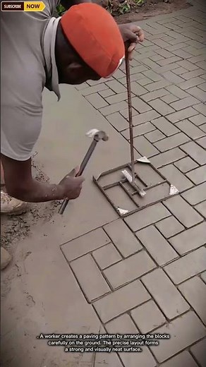 Paving Pattern Making | Workers Creating Precise Paving Design #constructionwork #workerlife