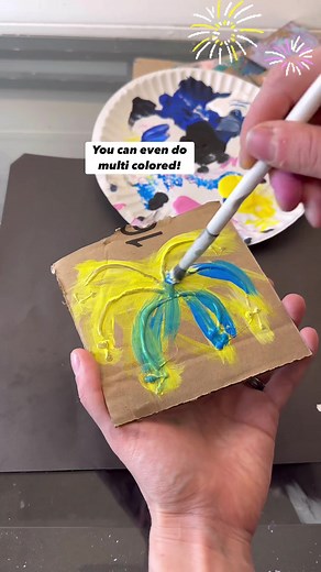 DIY Firework Stamps Tutorial for Kids Painting Classes