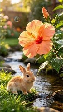 Relax Your Mind 🌺 Soft Piano & Violin with Beautiful Hibiscus #ai #shorts