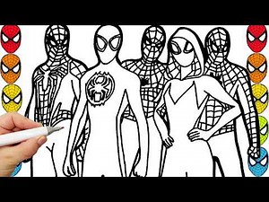 Spider-Man Coloring Pages Spider-Man and Friends draw marvel coloring compilation 38 cool