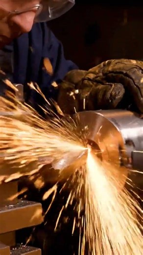 Slow Motion Sparks | Cinematic Lathe Machine Work in 4K