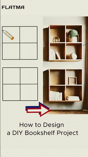 How to design DIY bookshelf project #furnituredesign #flatma