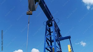 Oil Drilling Rig, Extraction of Oil, Pump Jack and Oil Wellhead, Industry Equipment Close Up, Oilfield, Oil Derrick