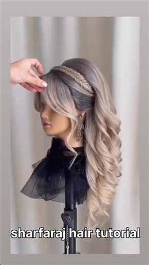 Beautiful Side-Swept Curls with Braid Hairstyle 😍 #shorts