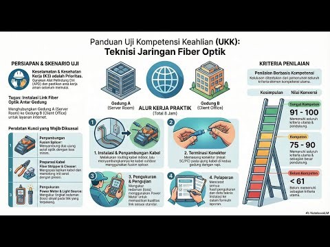 Full Tutorial UKK TKJ 2025/2026 Paket 3: Instalasi & Pengukuran Fiber Optik Antar Gedung!