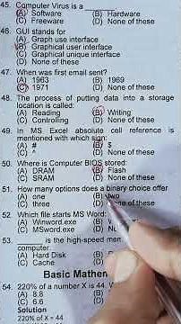 Computer MCQS for Junior Clerk Exam PPSC | PPSC with Ali