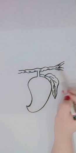 How to Draw a Mango 🥭 Easy Mango Drawing for Kids Step-by-Step Fruit Drawing Tutorial