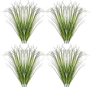 Gvhntk 16PCS Artificial Plants Grass Artificial Tall Shrubs Wheat Grass Greenery Stems Artificial Plant Fake Grass Weed Decor Faux UV Resistant Grass for Home Room Outdoor Indoor Gardening Decor(16)