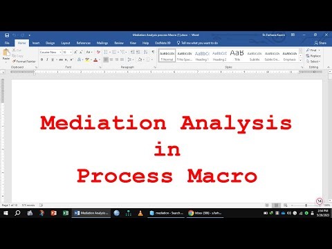 Mediation Analysis by Process Macro