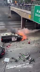 A patrol car was set on fire by a flaming object thrown from an overpass during anti-ICE protests in Los Angeles on June 9th. President Donald Trump is sending an additional 2,000 National Guard members to help respond to protests in Los Angeles over immigration raids. Trump has already sent 2,000 Guard troops and 700 Marines to the city in response to the demonstrations. Trump told reporters Monday that the city would have been "completely obliterated" if he had not deployed the Guard, the AP n