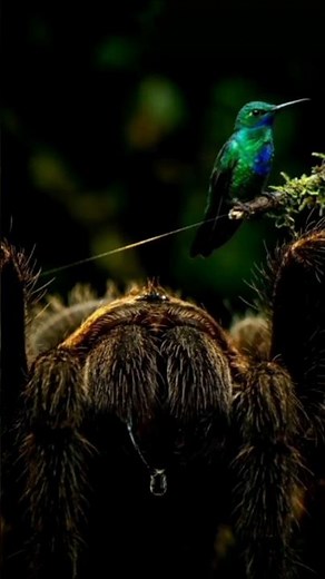 This Spider Hunts BIRDS For a Living 🕷️🐦‍ #wildlife #animals