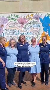 "Not all superheroes wear capes. Actually, they wear blue Sue Ryder Nurse uniforms." Some of our nurses react to the poignant mural that features messages dedicated to them from friends and families they've supported. Our Sue Ryder Nurses do such incredible work on a daily basis, they really are our "earth angels" 💙 | Sue Ryder