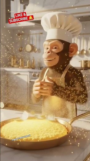 Monkey Chef's LuxuryKitchen Magic: The Money Omelet 🫠#3danimation MOST VIRAL VIDEO ON YOUTUBE SHORTS