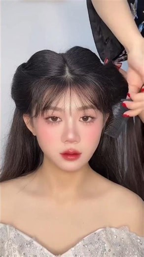 Princess Bridal Hair Transformation 👑✨ | Korean Bridal Look 😍 #Shorts