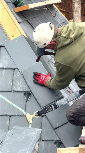 Slate roof tile installation