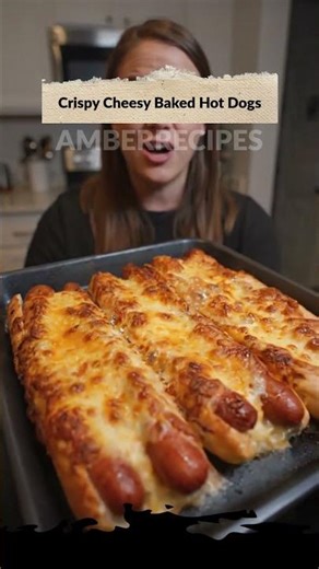 Crispy Cheesy Baked Hot Dogs