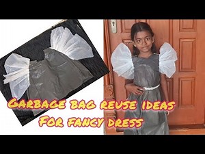 plastic bag dress/craft from waste materials/garbage bag dress /kids fancy dress competition idea