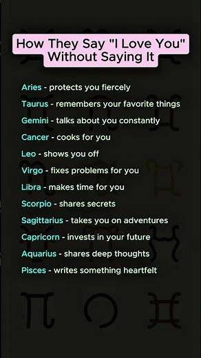 Zodiac Signs: How They Secretly Say “I Love You” Without Saying a Word ♡ #zodiacsigns #astrology