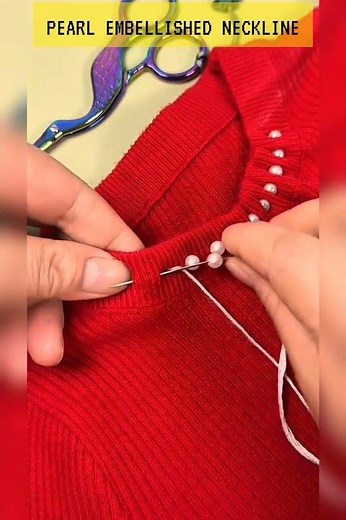 Instant Style Upgrade: How to Sew Beads on a Women's Collar (Beading Tutorial) #handbroidery