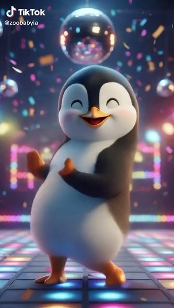 Adorable Baby Penguin Dancing Cutely