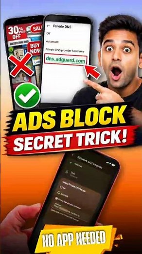 This 30-Second Trick Blocks Ads on Any Android Phone #AdBlock #TechTips #MobileTricks